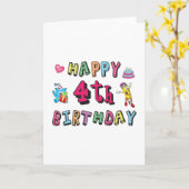 Carte Joyeux 4e anniversaire de Birthday 4 year b-day wi (Fleur jaune)