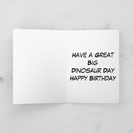 Carte Joyeux 4e anniversaire Dinosaur (Intérieur)