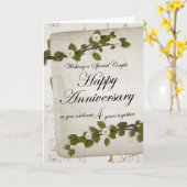 Carte Joyeux 4e anniversaire Floral (Fleur jaune)