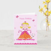 Carte Joyeux 4e anniversaire Princesse (Fleur jaune)