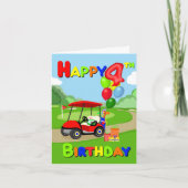 Carte Joyeux 4e anniversaire Red Boys Golf Card (Devant)