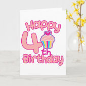 Carte Joyeux 4ème anniversaire ! (Fleur jaune)