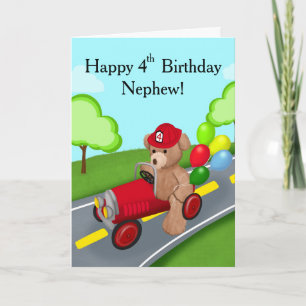 Carte Joyeux 4ème anniversaire neveu Ourson Camion de po