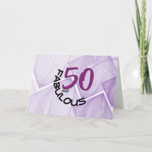 Carte Joyeux 50 et Fabuleux Anniversaire Typographie