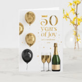Carte Joyeux 50e anniversaire (Fleur jaune)