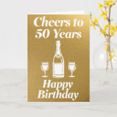 Carte Joyeux 50e anniversaire (Fleur jaune)