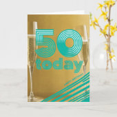 Carte Joyeux 50e anniversaire (Fleur jaune)