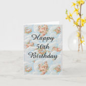 Carte Joyeux 50e Anniversaire (Fleur jaune)