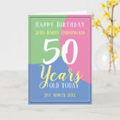 Carte Joyeux 50e anniversaire (Fleur jaune)