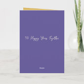Carte Joyeux 50e anniversaire ajouter des noms or violet (Dos)