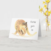 Carte Joyeux 50e anniversaire, Amusant sur le poulailler (Fleur jaune)