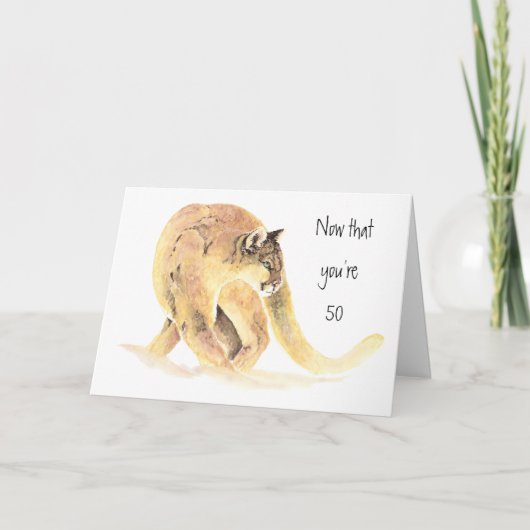 Carte Joyeux 50e anniversaire, Amusant sur le poulailler (Devant)