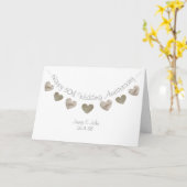 Carte Joyeux 50e anniversaire de Mariage avec des coeurs (Fleur jaune)