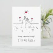 Carte Joyeux 50e anniversaire de Mariage Couple de coeur (Debout devant)