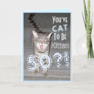 Carte Joyeux 50e anniversaire Funny Chat