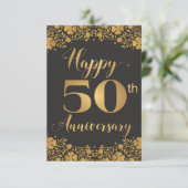 Carte Joyeux 50e anniversaire Jublilee Mariage d'or (Debout devant)