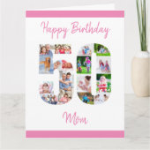 Carte Joyeux 50e anniversaire Maman Numéro 50 Photo Coll (Devant)
