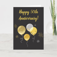 Joyeux 50e anniversaire Mariage Ballons d'or
