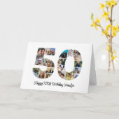 Carte Joyeux 50e anniversaire Numéro 50 Collage photo pe (Fleur jaune)