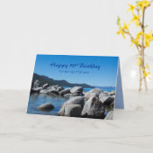 Carte Joyeux 50e anniversaire Son Mountain Lake Photo (Fleur jaune)