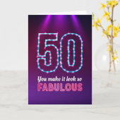 Carte Joyeux 50e anniversaire, tu le fais paraître si fa (Fleur jaune)