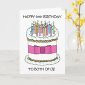 Carte Joyeux 50e Jour d'Anniversaire commun (Fleur jaune)