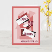 Carte Joyeux 50ème anniversaire vous souhaitant une merv (Fleur jaune)