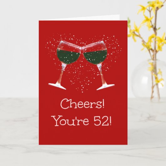 Carte Joyeux 52e anniversaire (Fleur jaune)