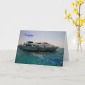 Carte Joyeux 52e anniversaire bateaux de plongée (Fleur jaune)