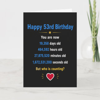 Carte Joyeux 53e anniversaire Cadeaux drôles pour une ét