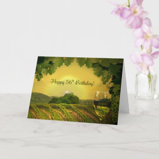 Carte Joyeux 56e Anniversaire Classy Vine Vintage (Orchidée)