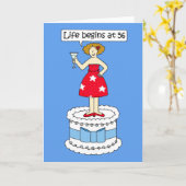 Carte Joyeux 56e anniversaire pour elle, humour de dessi (Fleur jaune)