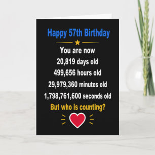 Carte Joyeux 57e Anniversaire Cadeaux drôles de jalons