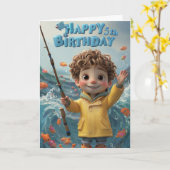 Carte Joyeux 5e anniversaire (Fleur jaune)