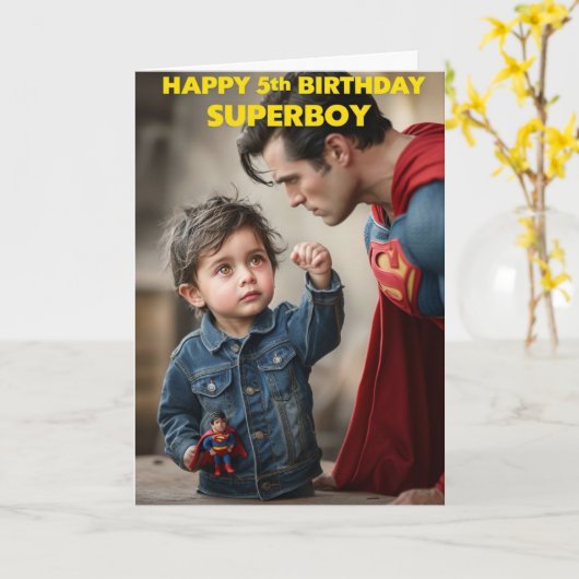 Carte Joyeux 5e anniversaire (Fleur jaune)