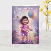 Carte Joyeux 5e anniversaire (Fleur jaune)