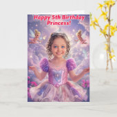 Carte Joyeux 5e anniversaire (Fleur jaune)