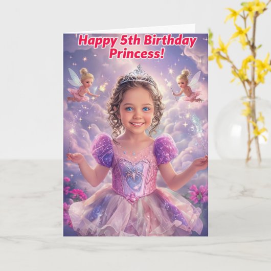 Carte Joyeux 5e anniversaire (Fleur jaune)