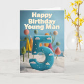 Carte Joyeux 5e anniversaire (Fleur jaune)