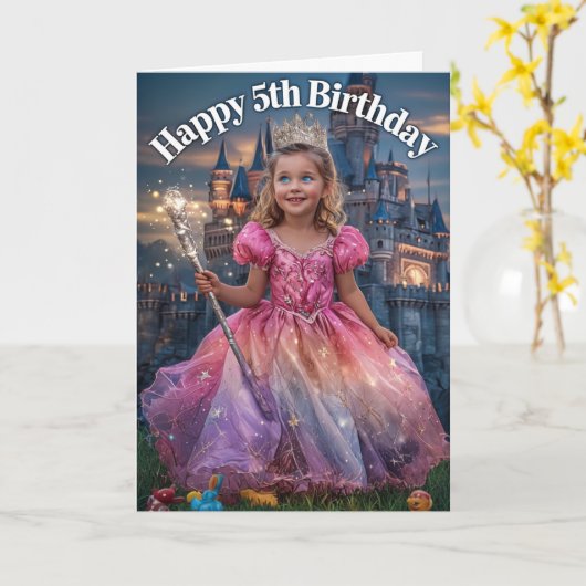 Carte Joyeux 5e anniversaire (Fleur jaune)