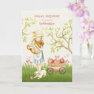 Carte Joyeux 5e anniversaire à Godgirl Girl and Animals