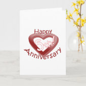 Carte "Joyeux 5e anniversaire" Design cardiaque (Fleur jaune)