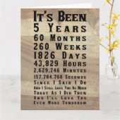 Carte Joyeux 5e anniversaire du bois (Fleur jaune)