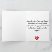 Carte Joyeux 5e anniversaire Mariage Orange Fleurs Bird (Intérieur)