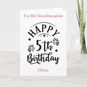 Carte Joyeux 5e anniversaire pour ma petite-fille