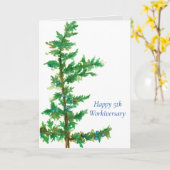 Carte Joyeux 5e branche de l'arbre Juniper Workiversary (Fleur jaune)
