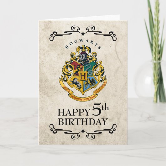 Carte Joyeux 5ème anniversaire Harry Potter avec le blas (Devant)