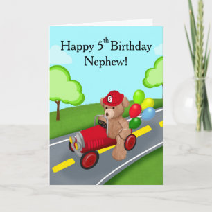 Carte Joyeux 5ème Anniversaire Ours Camion de Pompiers N