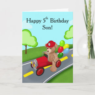 Carte Joyeux 5ème Anniversaire Ours en Peluche Camion de