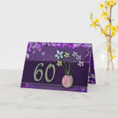 Carte Joyeux 60e anniversaire (Fleur jaune)